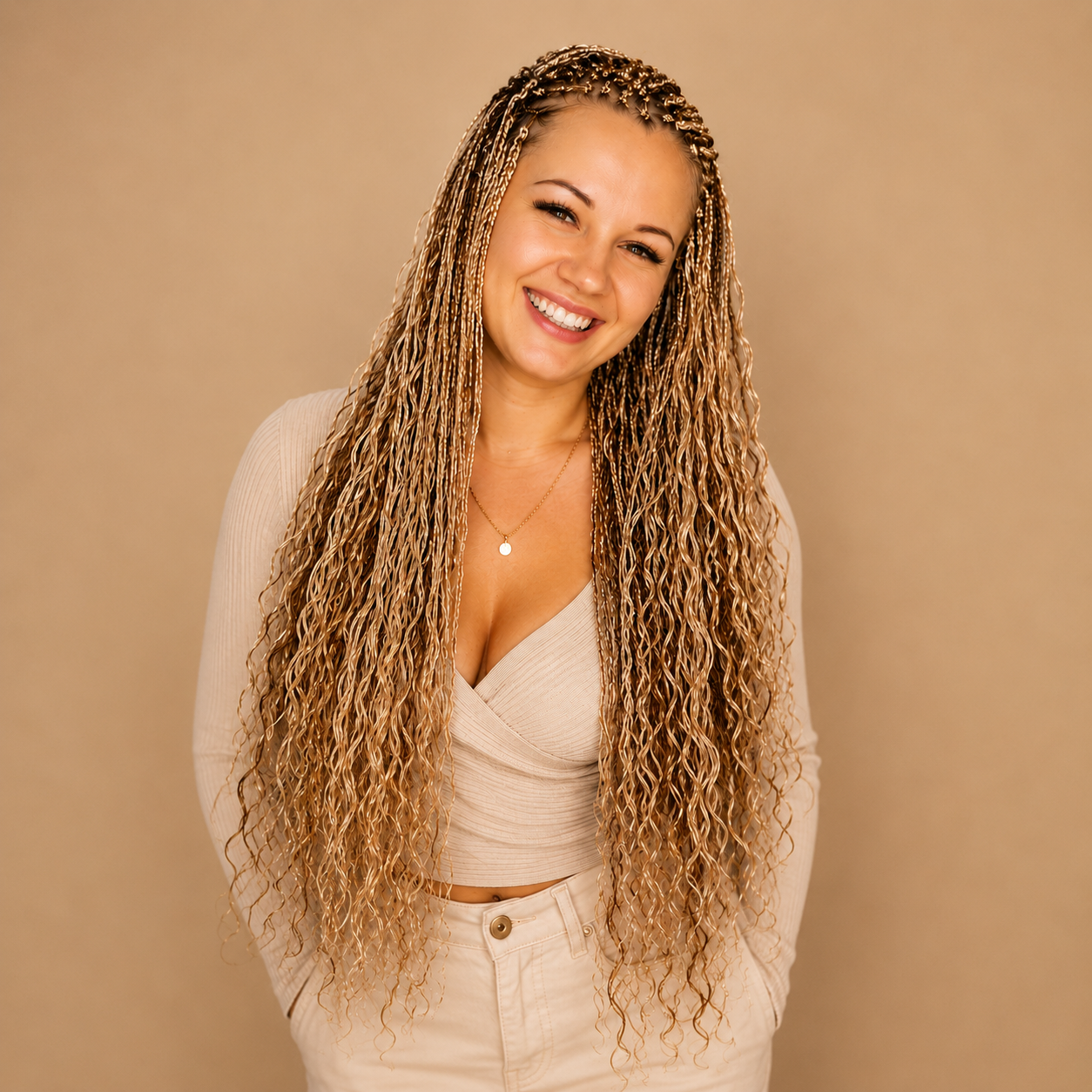 Tranças Zizi Cacheadas Sintéticas 50cm | Micro Box Braids | 50g