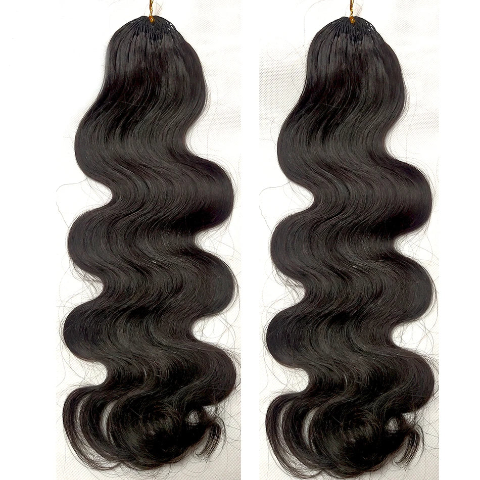 Extensões Crochet Body Wave – Cabelo Humano Castanho #27
