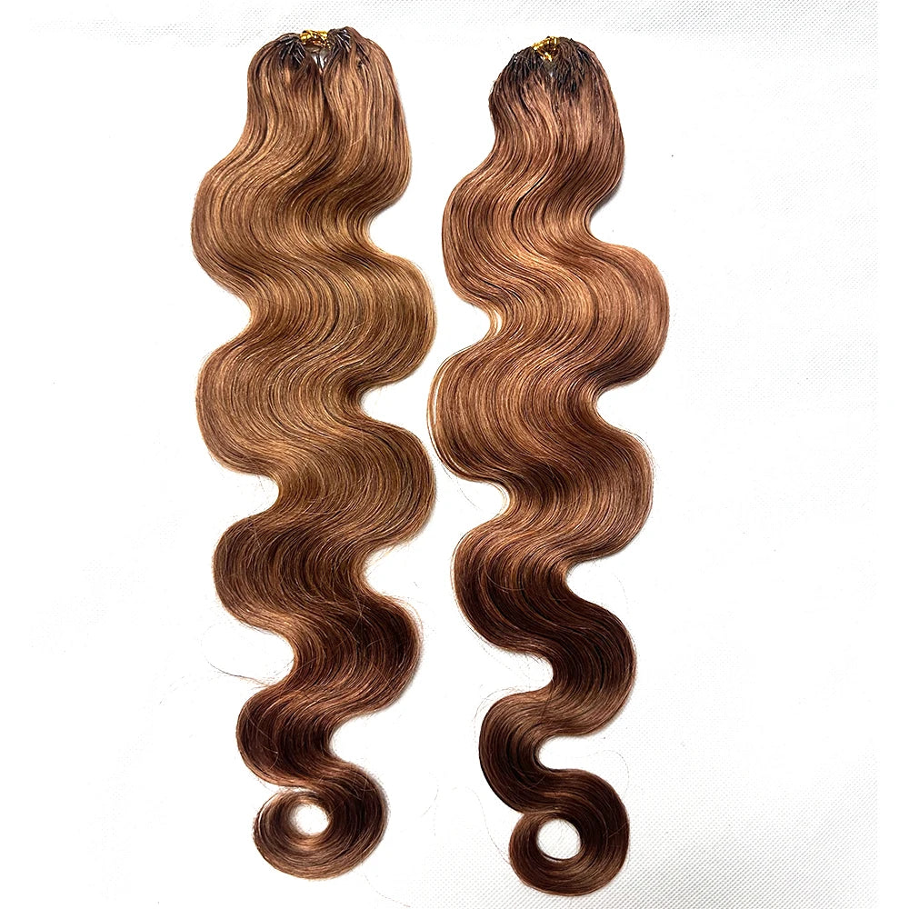 Extensões Crochet Body Wave – Cabelo Humano Castanho #27