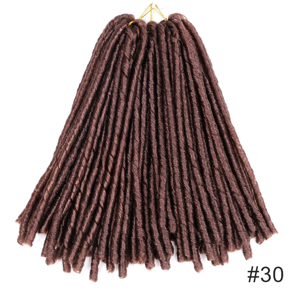 Extensões de Cabelo Sintético Faux Locs 14 Polegadas 70g – Tranças Crochet Soft Dreadlock Afro