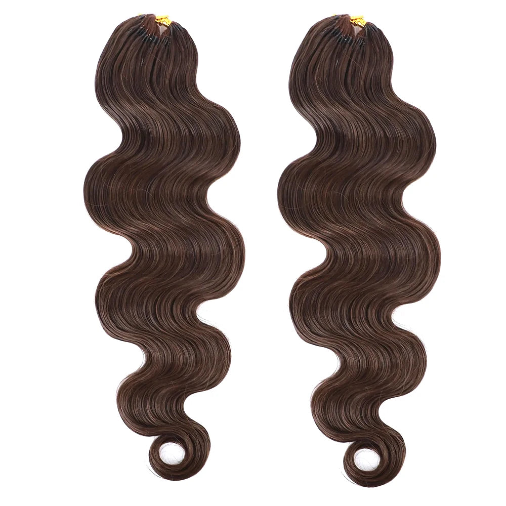 Extensões Crochet Body Wave – Cabelo Humano Castanho #27