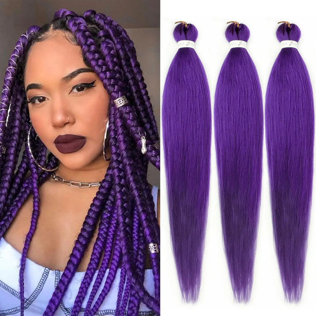 Cabelo Kanekalon Pré-Esticado Sem Nós para Box Braids – Textura Yaki | 16 a 36 Polegadas | 1, 3 ou 8 Unidades